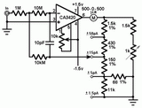 Picoammeter circuit with 4 ranges-circuit diagram